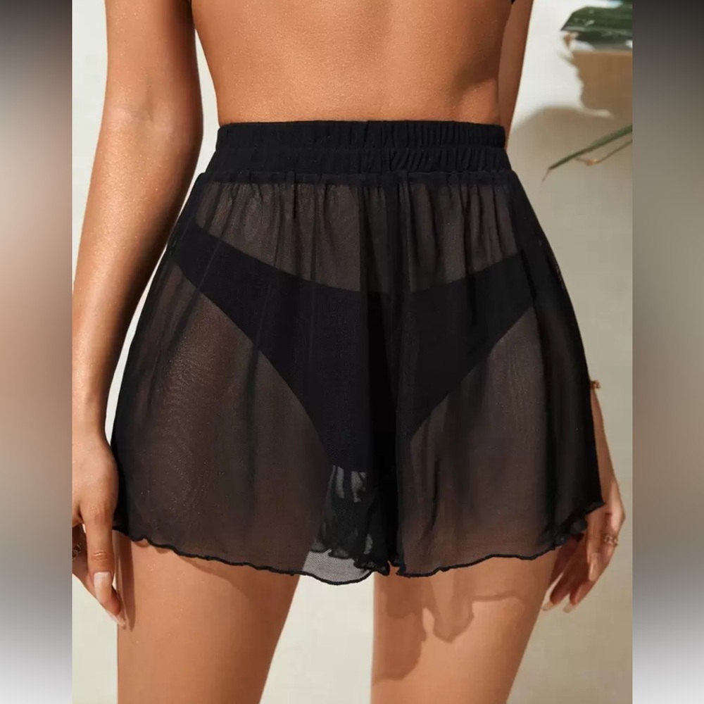 Beach Swim Sheer Cover Up Shorts